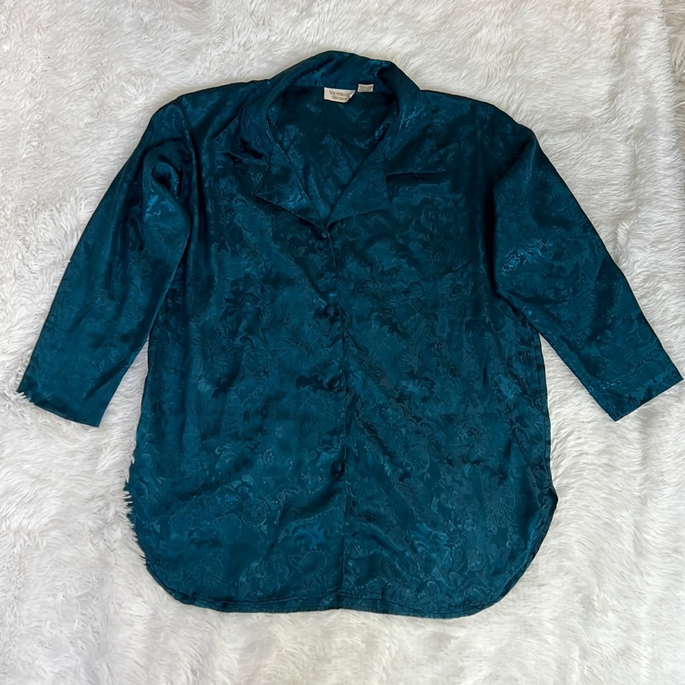 Victoria's Secret Lace Up Satin‎ Pajama Top
